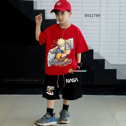 Bộ thun in 3D NARUTO dễ thương cho bé trai đi chơi BXG1787