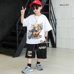 Bộ thun in 3D NARUTO dễ thương cho bé trai đi chơi BXG1787