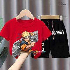 Bộ thun in 3D NARUTO dễ thương cho bé trai đi chơi BXG1787