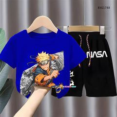 Bộ thun in 3D NARUTO dễ thương cho bé trai đi chơi BXG1787