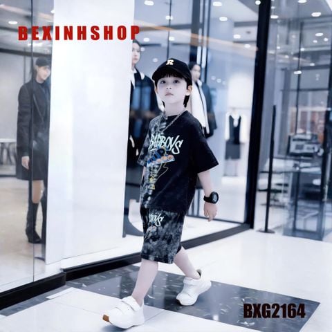 Bộ thun bé trai wash đá in CHỮ BXG2161