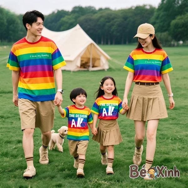 BST Áo ĐỒNG PHỤC GIA ĐÌNH Bé Trai, Bé Gái 