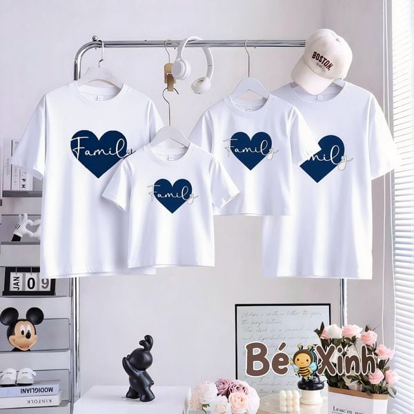 BST Áo Thun Gia Đình Bé Trai Bé Gái – Khoảnh Khắc Gắn Kết, Trọn Vẹn Yêu Thương BXG2391