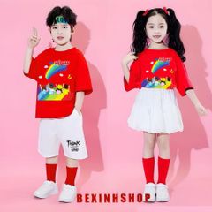 Bộ đồng phục bé trai & bé gái áo thun quần váy bí cho bé nhảy múa, đi chơi BXG1975
