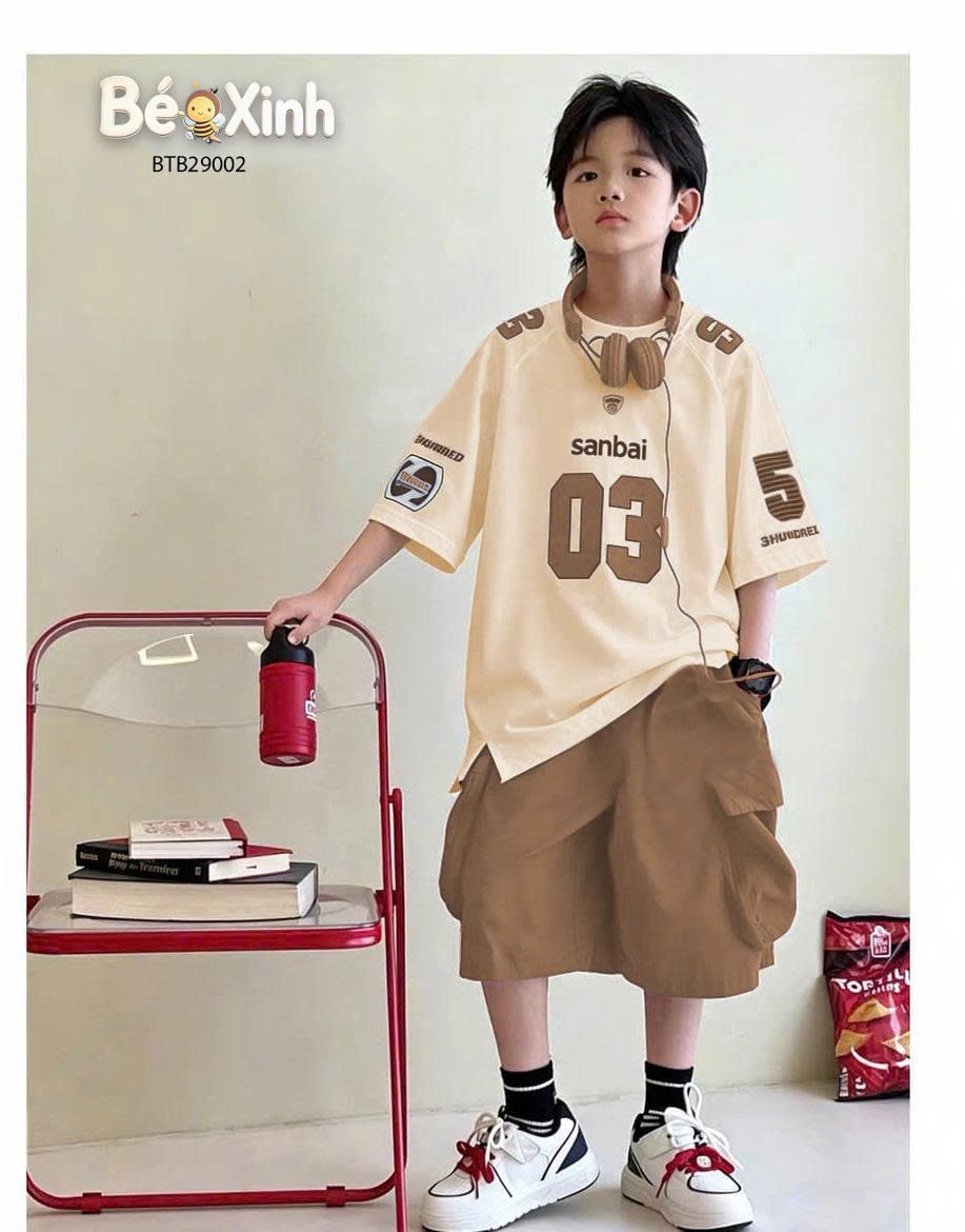 Set kaki 03 túi hộp Hiphop cực ngầu cho bé trai BTB29001