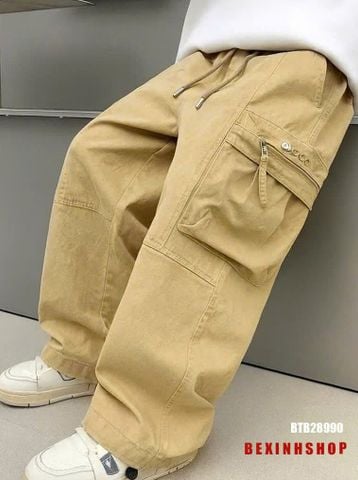 Quần kaki túi hộp dây kéo phom suông cực ngầu cho bé trai BTB28990
