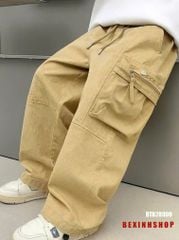 Quần kaki túi hộp dây kéo phom suông cực ngầu cho bé trai BTB28990