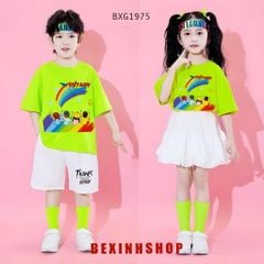 Bộ đồng phục bé trai & bé gái áo thun quần váy bí cho bé nhảy múa, đi chơi BXG1975