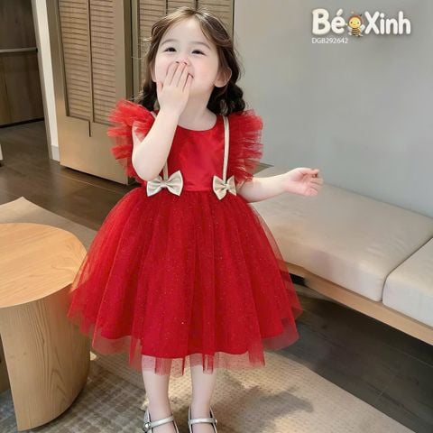 Đầm công chúa phối nơ dễ thương cho bé gái DGB292641