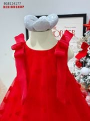 Đầm  bí Noel tim nổi đính nơ vai dễ thương cho bé gái BGB124177