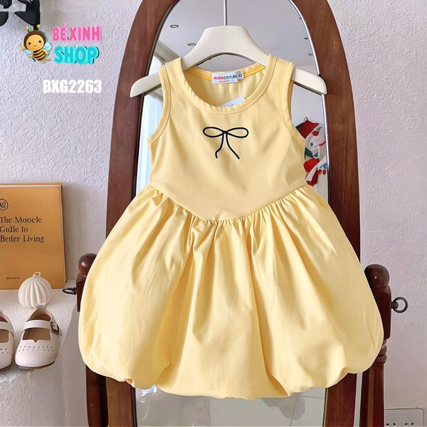 Đầm bí in Nơ Bé Gái dạo phố, đi biển BXG2262