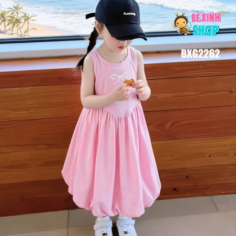 Đầm bí in Nơ Bé Gái dạo phố, đi biển BXG2262
