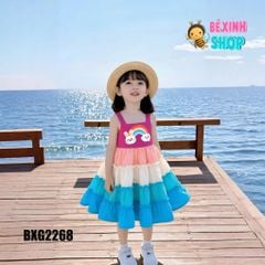 Váy đầm tầng Cầu Vồng dễ thương cho bé gái đi chơi , đi biển BXG2268