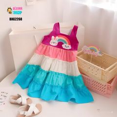 Váy đầm tầng Cầu Vồng dễ thương cho bé gái đi chơi , đi biển BXG2268