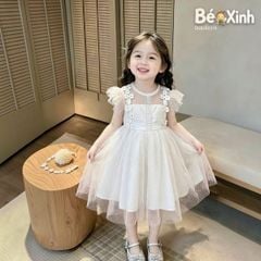 Đầm phối hoa ren dễ thương cho bé gái DGB292216
