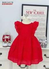 Đầm thô thêu đục lỗ cánh tiên dễ thương cho bé gái BGB124178