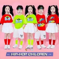 Bộ đồng phục bé trai & bé gái áo thun quần váy bí cho bé nhảy múa, đi chơi BXG1975