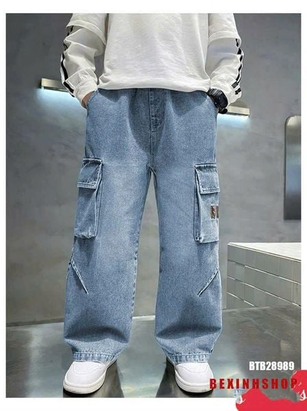 Quần jean suông túi hộp BKK cực ngầu cho bé trai BTB28989