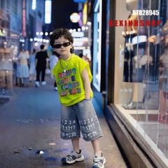 Set jean áo nón in chữ DONT CARE cực ngầu cho bé trai BTB28944