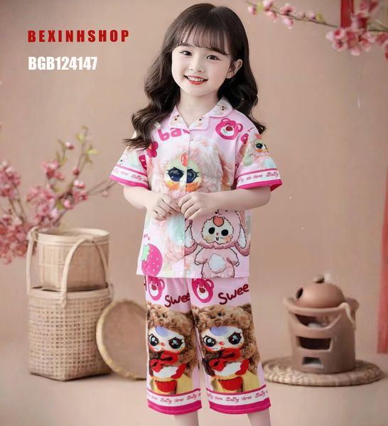 Pijama lửng họa tiết hoạt hình dễ thương cho bé gái BGB124147