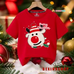 Áo thun Cotton Noel dễ thương cho bé trai & bé gái mùa Giáng Sinh BXG1270