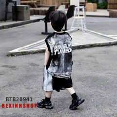 Set sát nách in loang cực ngầu cho bé trai BTB28941