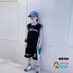 Bộ áo sát nách thể thao số 8 dễ thương cho bé trai ngày Hè BXG1591