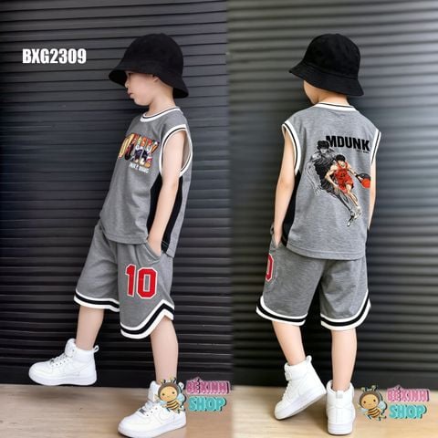 Bộ sát nách tay lỡ phối bo thể thao SLAMDUNK siêu ngầu cho bé trai BXG2309