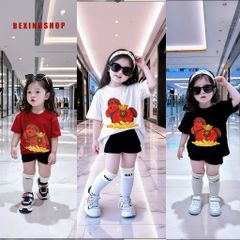 [BexinhshopVN] Set áo giấu quần in Ngựa thần tài bé gái BXG2224