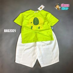 Set áo thun in voi quần lửng Cotton phom Baggy siêu ngầu cho bé trai BXG2321