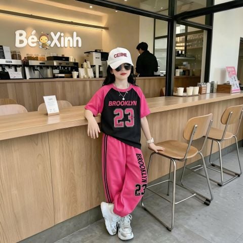 Set thể thao BrookLy 23 quần jogger nhà Bé Xinh - outfit cho bé gái mùa Thu BXG2525