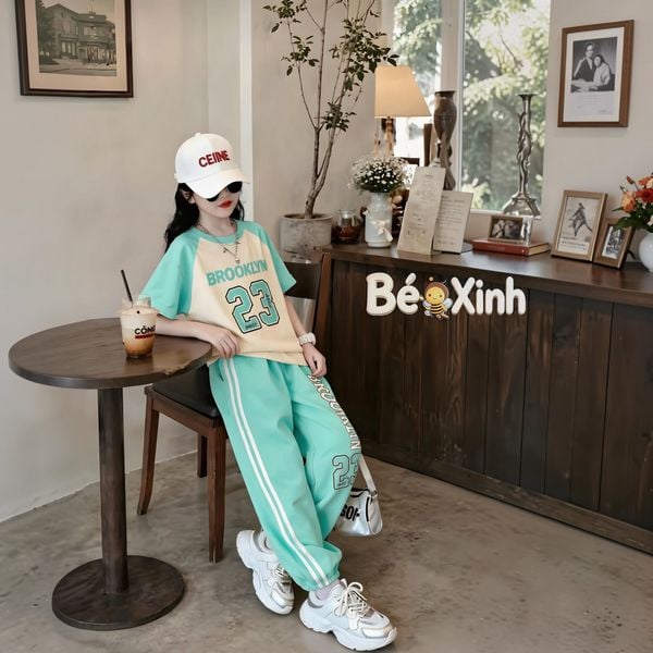 Set thể thao BrookLy 23 quần jogger nhà Bé Xinh - outfit cho bé gái mùa Thu BXG2525
