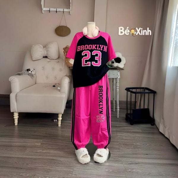Set thể thao BrookLy 23 quần jogger nhà Bé Xinh - outfit cho bé gái mùa Thu BXG2525