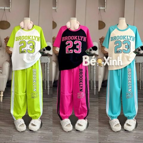 Set thể thao BrookLy 23 quần jogger nhà Bé Xinh - outfit cho bé gái mùa Thu BXG2525