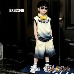 Set sát nách Loang màu in chữ Hiphop cool ngầu cho bé trai BXG2348