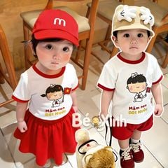 Bộ áo kèm quần/chân váy nhà Bé Xinh Shop MẦM NON ĐẤT NƯỚC cực iu cho bé trai bé gái BXG2476