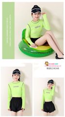 Set bơi QCCC áo croptop phối quần short thể thao size đại cồ (35 - 60kg) dễ thương cho bé gái BGB124166