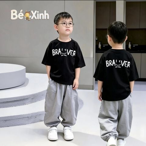 Set áo thun BRAVCE quần bomber nhà Bé Xinh cực yêu cho bé trai BXG2458