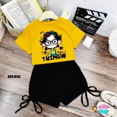 Set áo croptop quần rút dây dễ thương cho bé gái Tập Nhảy, Tập Erobic, Thể Dục BXG1649