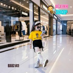 Set áo croptop quần rút dây dễ thương cho bé gái Tập Nhảy, Tập Erobic, Thể Dục BXG1649