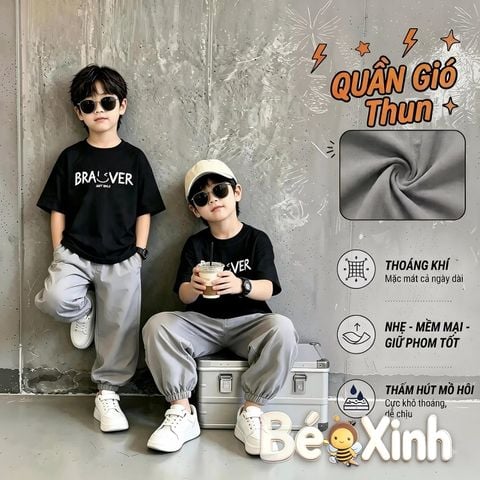 Set áo thun BRAVCE quần bomber nhà Bé Xinh cực yêu cho bé trai BXG2458