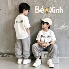 Set áo thun BRAVCE quần bomber nhà Bé Xinh cực yêu cho bé trai BXG2458