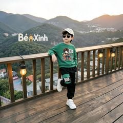 Set Thu đông dài tay Rockstar quần jogger túi hộp nhà Bé Xinh cho bé trai BXG2516