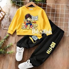 Set Thu đông dài tay Rockstar quần jogger túi hộp nhà Bé Xinh cho bé trai BXG2516