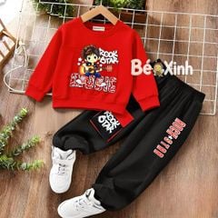 Set Thu đông dài tay Rockstar quần jogger túi hộp nhà Bé Xinh cho bé trai BXG2516
