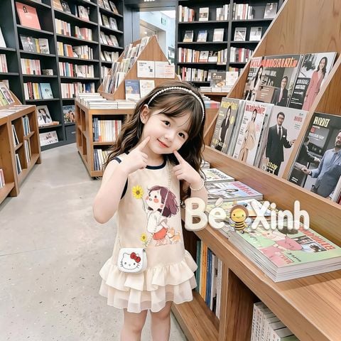 Váy đầm tầng bé gái phối tơ ánh kim nhà Bé Xinh Shop BXG2498