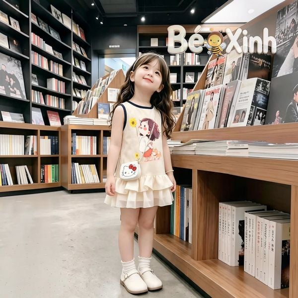 Váy đầm tầng bé gái phối tơ ánh kim nhà Bé Xinh Shop BXG2498