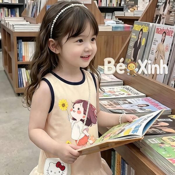 Váy đầm tầng bé gái phối tơ ánh kim nhà Bé Xinh Shop BXG2498