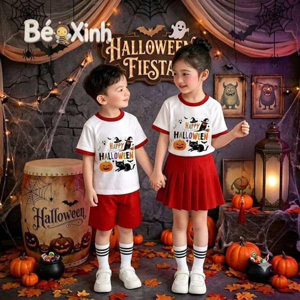 [HALLOWEEN] Bộ đồng phục nhà Bé Xinh cho bé trai & bé gái chơi lễ HALLOWEEN BXG1918