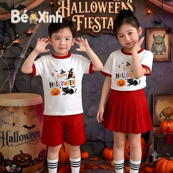 [HALLOWEEN] Bộ đồng phục nhà Bé Xinh cho bé trai & bé gái chơi lễ HALLOWEEN BXG1918